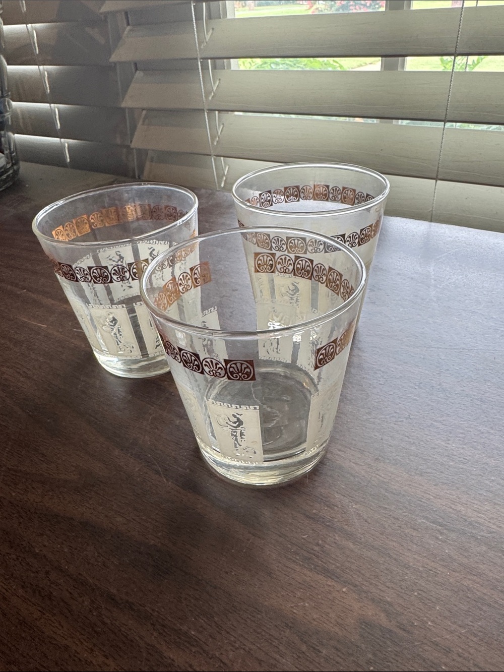 Set of 3 1970’s Dominion Glass Lowball or Double Old Fashioned Glasses